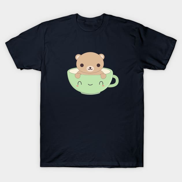 Cute Coffee Brown Bear T-Shirt T-Shirt by happinessinatee